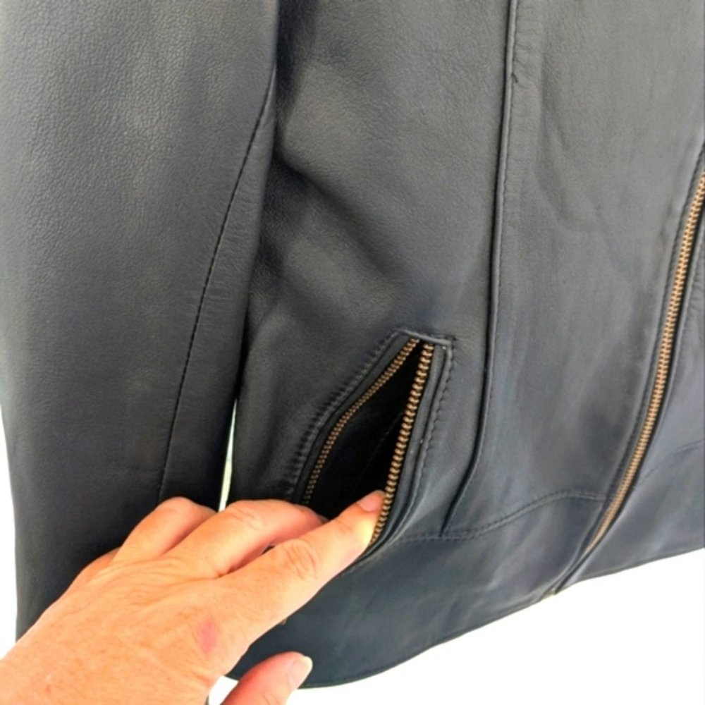 EASTER SALE DORMEIUL ENGLAND Sz S genuine soft leather black motorcycle jacket - Picture 11 of 11